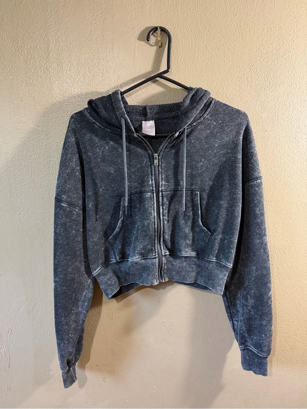 Cropped zipper hoodie